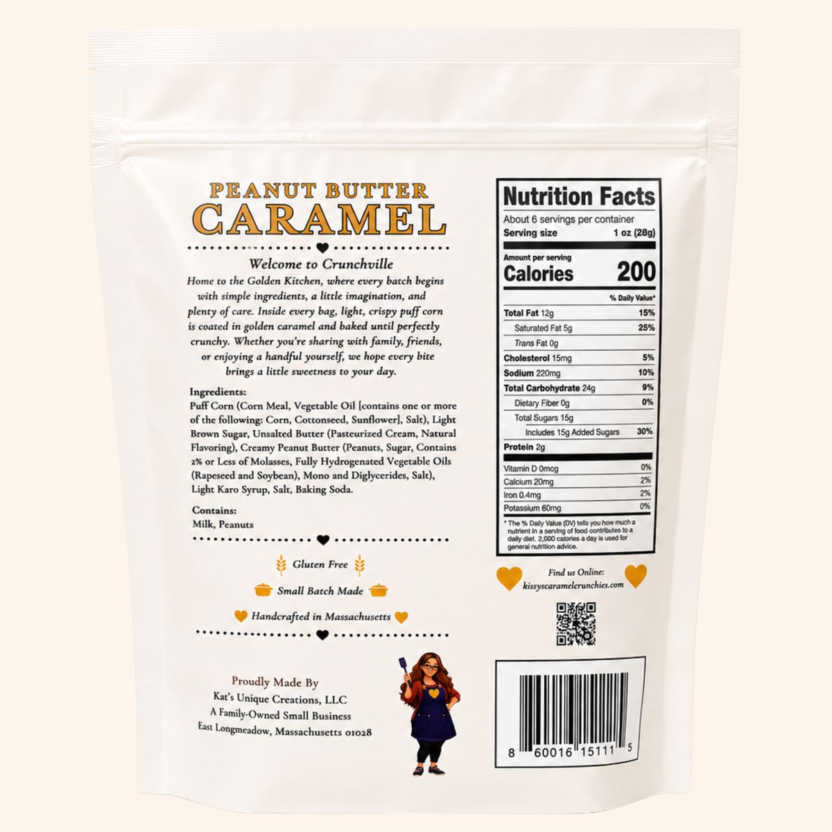 Kissy's Caramel Crunchies - Peanut Butter Caramel